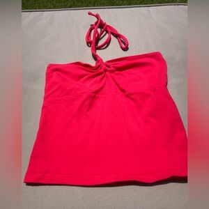Hollister Vibrant Red Knotted Halter Top